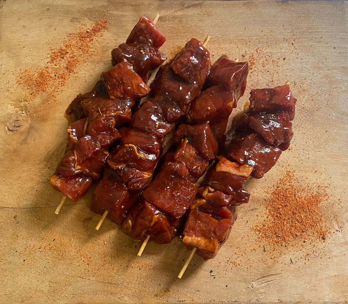 Marinated beef sosaties