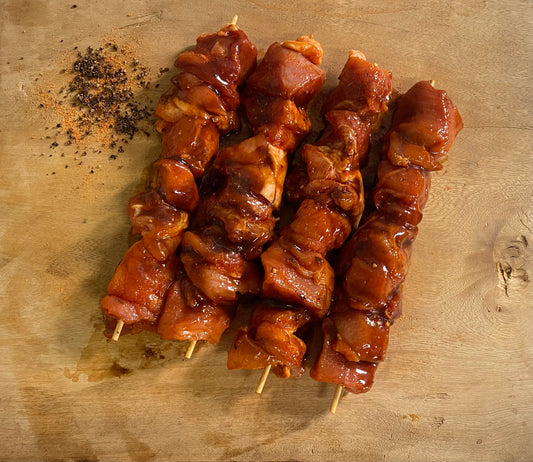 Marinated pork sosaties
